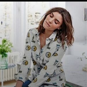 Boden Classic London Printed Women's Dress Shirt Size 10R